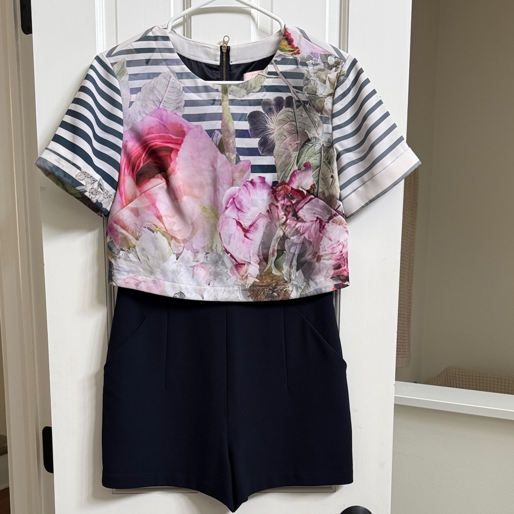 Ted Baker Floral One-Piece Shorts Romper